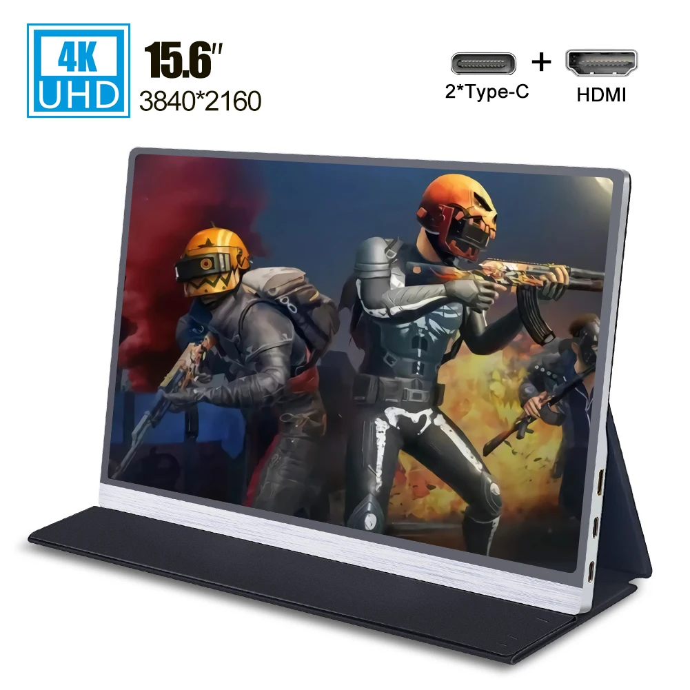 저렴한 10 포인트 터치 스크린 무선 4K 휴대용 모니터 노트북 X 박스 시리즈 X 라즈베리 파이 HDMI IPS LCD 디스플레이 유형 C 15 인치