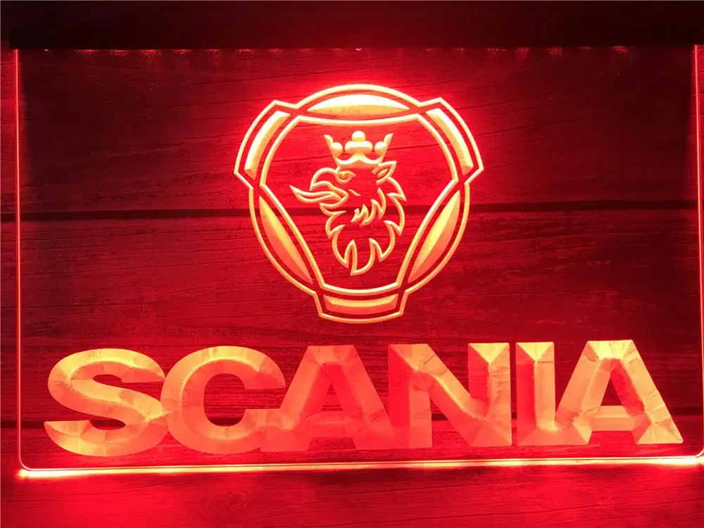 R096 автомобиль scania грузовик светодиодные неоновые световые знаки|Таблички и