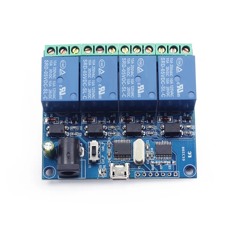 LCUS-4 4 канала 5V релейный модуль USB CH340 лигантное Управление переключатель 10A 250VAC 30VDC