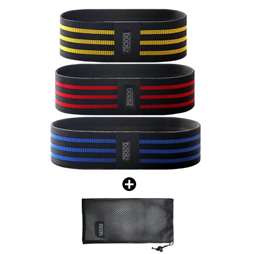 Fitness Hip Loop Resistance Bands Anti-slip Squats Expander Strength Rubber Bands Yoga Gym Training Braided Elastic Bands Sports - Color: B Set (Multi)