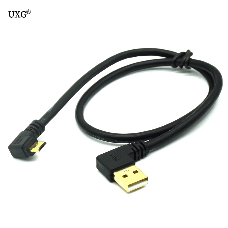 Золотистый короткий кабель 15 см 50 100 90 градусов USB 2 0 на Micro штекер позолоченный