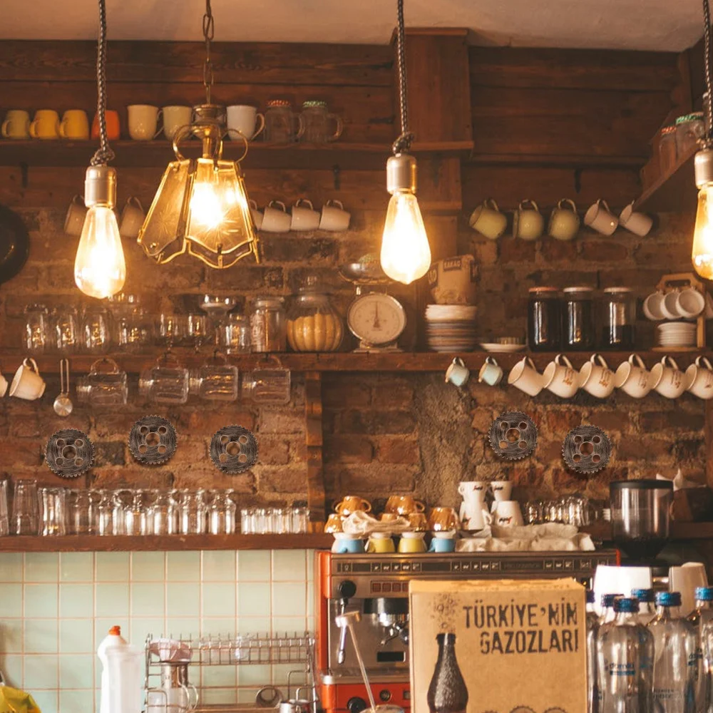 2 шт. промышленных Стиль настенные деревянные украшения дома круглая Шестерня