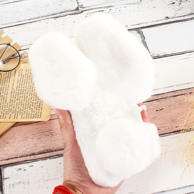 Милый пушистый чехол для телефона сделай сам горячая ручная работа кролик Winer