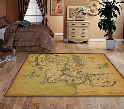 Ретро Карта Средиземья лорд коврик для пола ковер комнатный Придверный коврик нескользящий коврик веер подарок