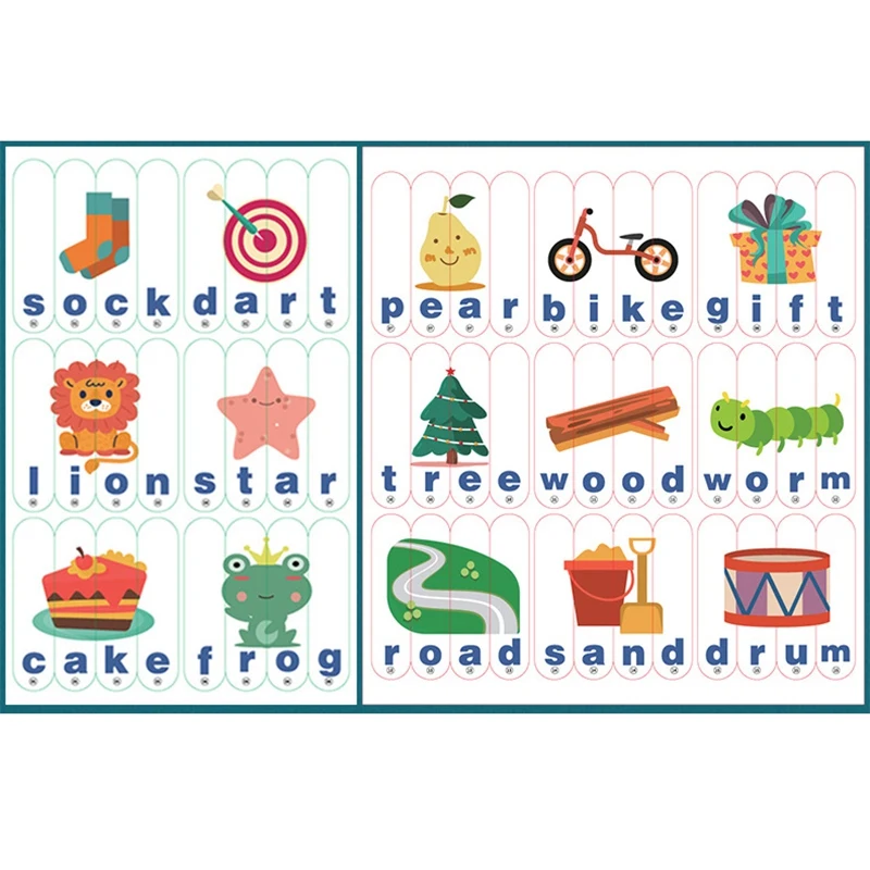 

Long Strip English Word Puzzle Wooden Kids Toy Jigsaw Board Letter Matching Educational Toys for Children