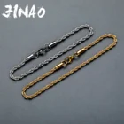 JINAO 2021 Новый 14K позолоченный Высококачественный Браслет 3 мм и 5 мм веревочная цепочка простой браслет для мужчин и женщин ювелирные изделия для подарка