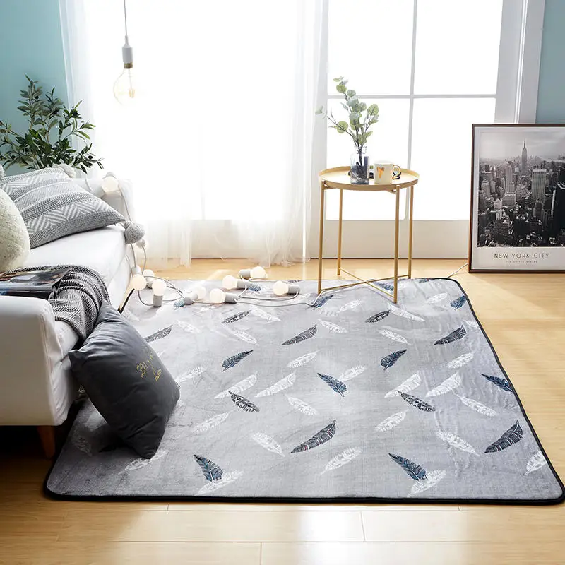 Ковер Slow Tree в скандинавском стиле для спальни гостиной 95x95 см моющийся детский