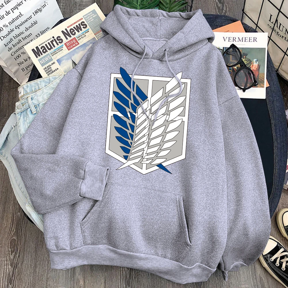 

Новые толстовки с капюшоном из аниме «атака на Титанов», мужская Свободная Повседневная Толстовка С Карманами, уличная одежда унисекс, стил...