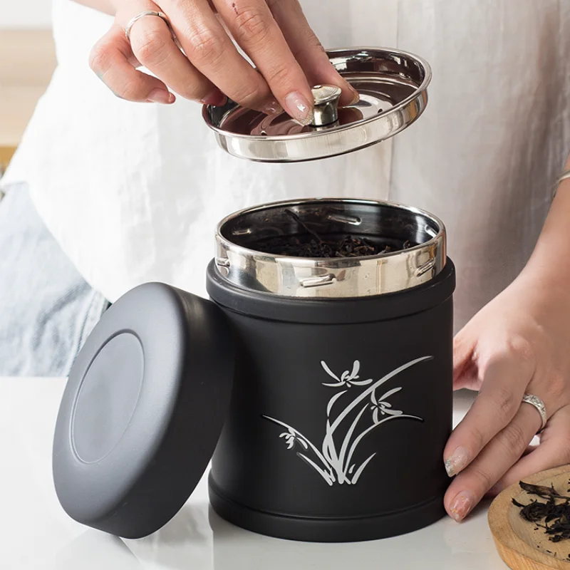 

Round Teabox Tea Container Tin Box Storage Tea Canister Stash Box Weed Smell Proof Sugar Bowl Cajas De Te Tea Teaware