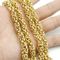 amumiu top quality 7mm gold chain huge heavy long rope stainless steel mens chain necklace link wholesale kn010