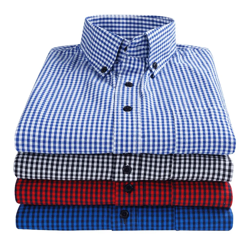 

Модная мужская клетчатая рубашка, хлопковая уличная одежда, рубашка на пуговицах с длинным рукавом, Мужская Корейская рубашка, Повседневна...