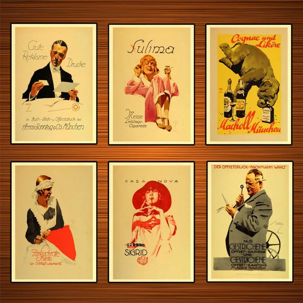Фото Винтажный постер с немецкими рекламными мотивами лудпарик hohlновер в стиле 1920-х