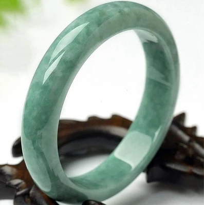 

Zheru Jewelry Natural Burmese Jade Light Green 54-64mm Bracelet Elegant Princess Jewelry Best Gift for Mother and Girlfriend