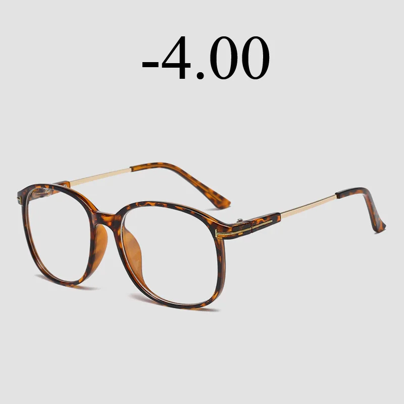 Leopard -4.0 Iboode очки для близорукости Женские Мужские Модные леопардовые очки для близорукости короткие очки для коррекции зрения диоптрий от-1,0 до-6,0 - Цвет оправы: Leopard -4.0