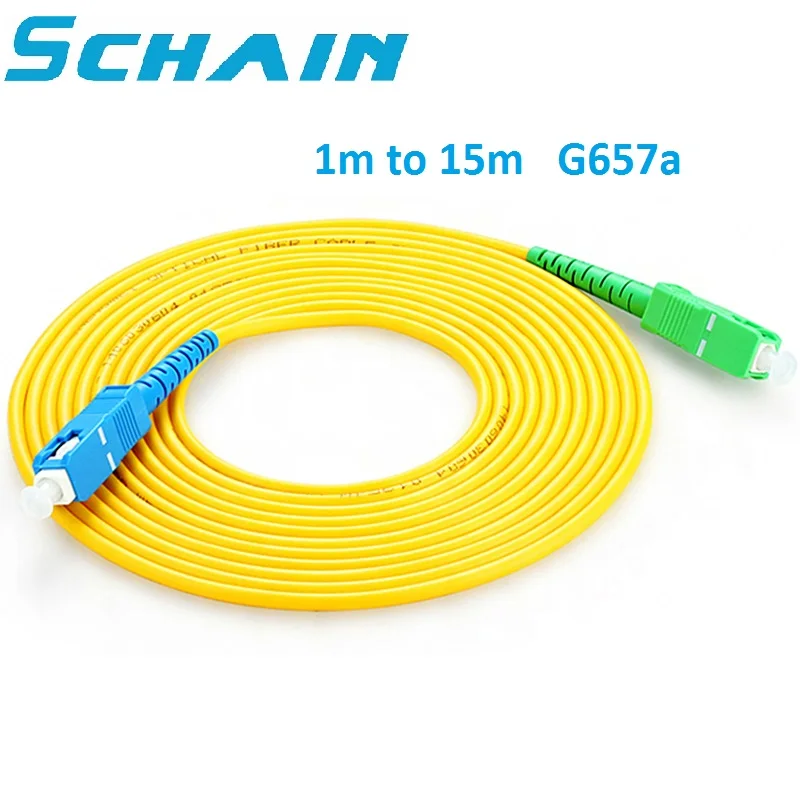 SC APC для UPC Patchcord 1 м до 15 оптический патч корд 2 0 мм ПВХ G657A волоконный Перемычка Simplex