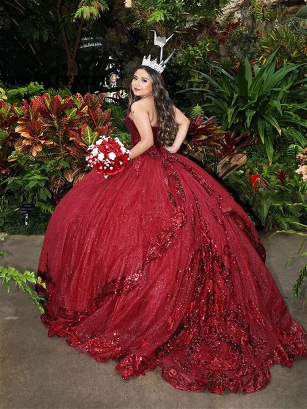 

Бальное платье с 3D цветами, платья для Quinceanera, тюлевые платья для выпускного вечера, милые платья принцессы на шнуровке с открытыми плечами 15...