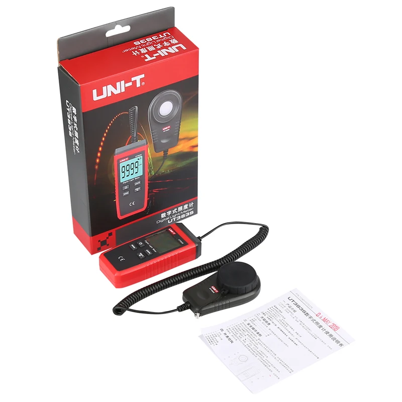 

UNI-T UT383S handheld mini digital illuminance meter photometer split probe Lux / fc photometer tester 0-200000Lux