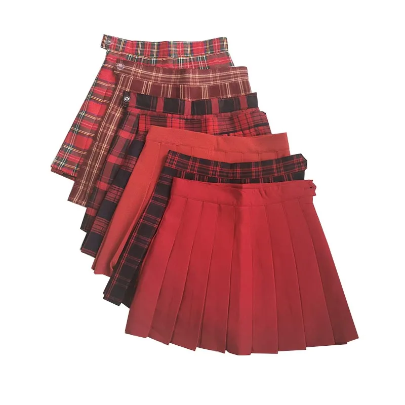 

Юбка-мини женская плиссированная, летняя, в клетку, с завышенной талией