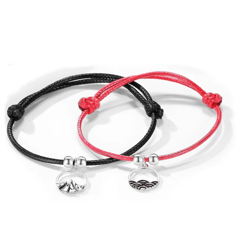 

Attract couples bracelets best friend bracelet men bracelet rope weaving mountain magnetic Lover long distance friendship jewel