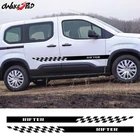 Декоративные наклейки на дверь и боковую юбку автомобиля, автомобильные Внешние аксессуары, наклейки для Peugeot основных спортивных полос, виниловые наклейки для тела