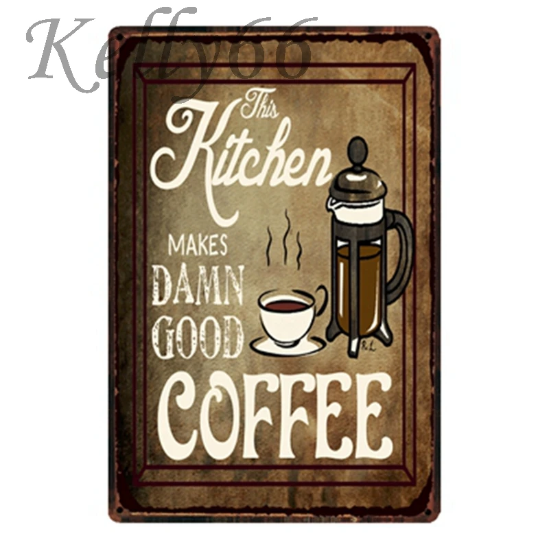 Премиум Кофейня [Kelly66] старинный чай металлический знак оловянный плакат