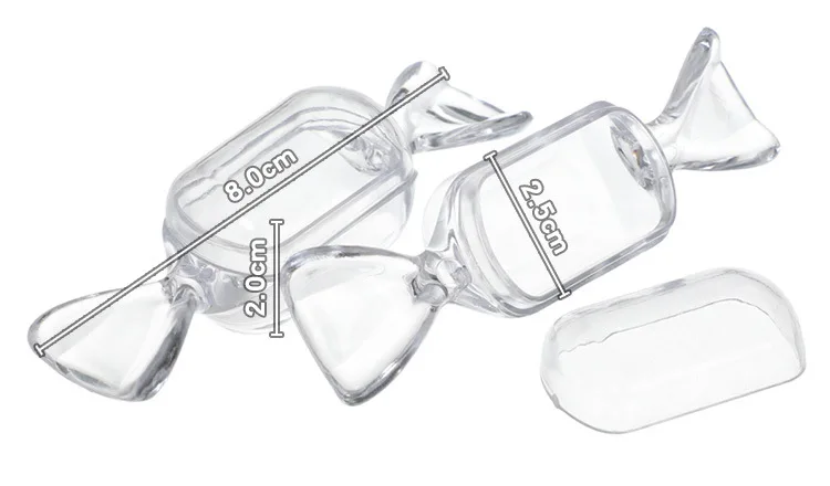 120 шт./лот 8*2 см прозрачная подарочная коробка в форме конфет украшение для