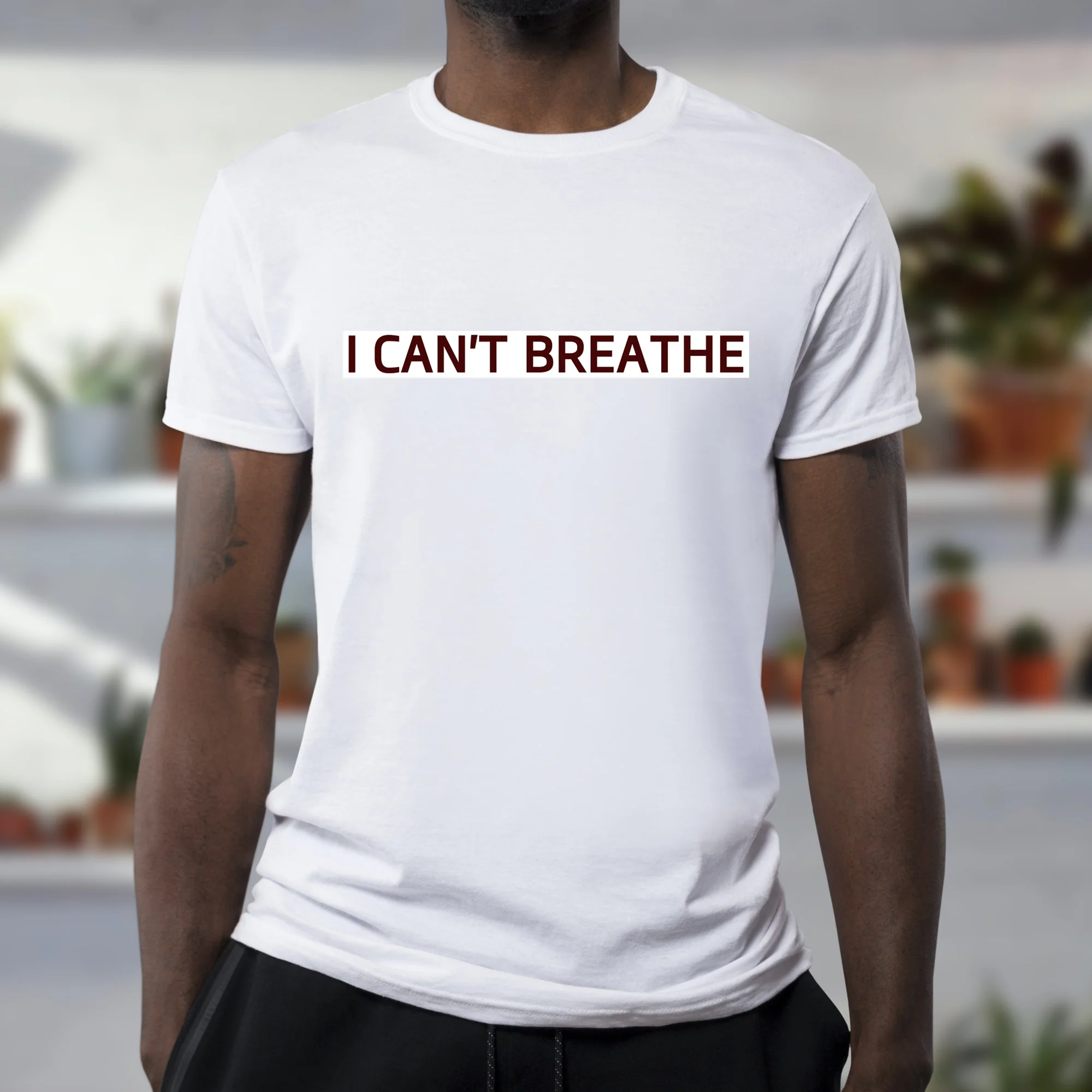 

2020 New I CAN'T BREATHE Graphic T shirts For Men Fashion 100%Cotton O-neck Tees White Black Clothing Men Casual Sport Tees Men