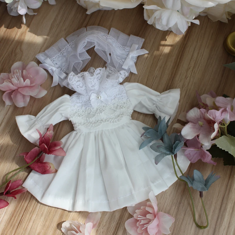 Одежда для кукол 1/3 1/4 1/6 BJD Белое Платье милое простое платье blyth аксессуары SD +