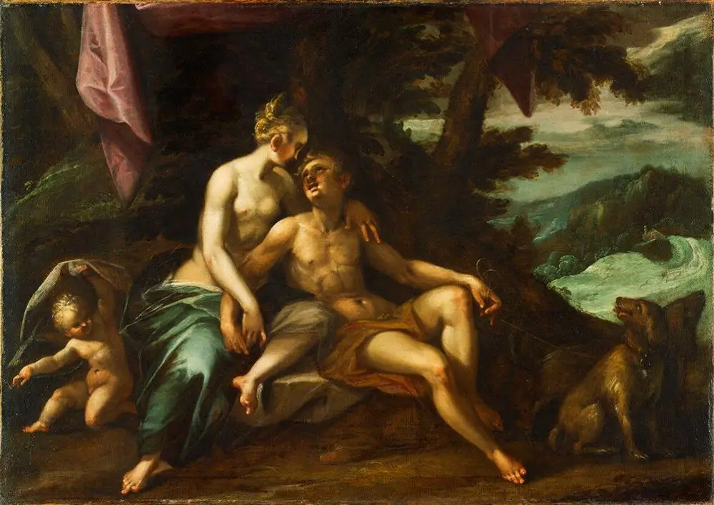 Hans von Aachen: Venus and Adonis картины маслом на холсте художественные принты стену для