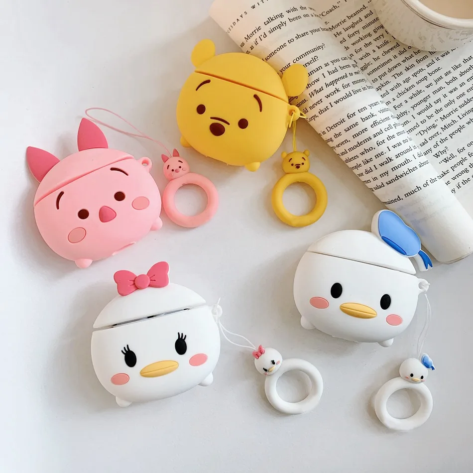 3D чехол для наушников Airpods Pro Чехол Силиконовый Медведь Свинья Мультяшные