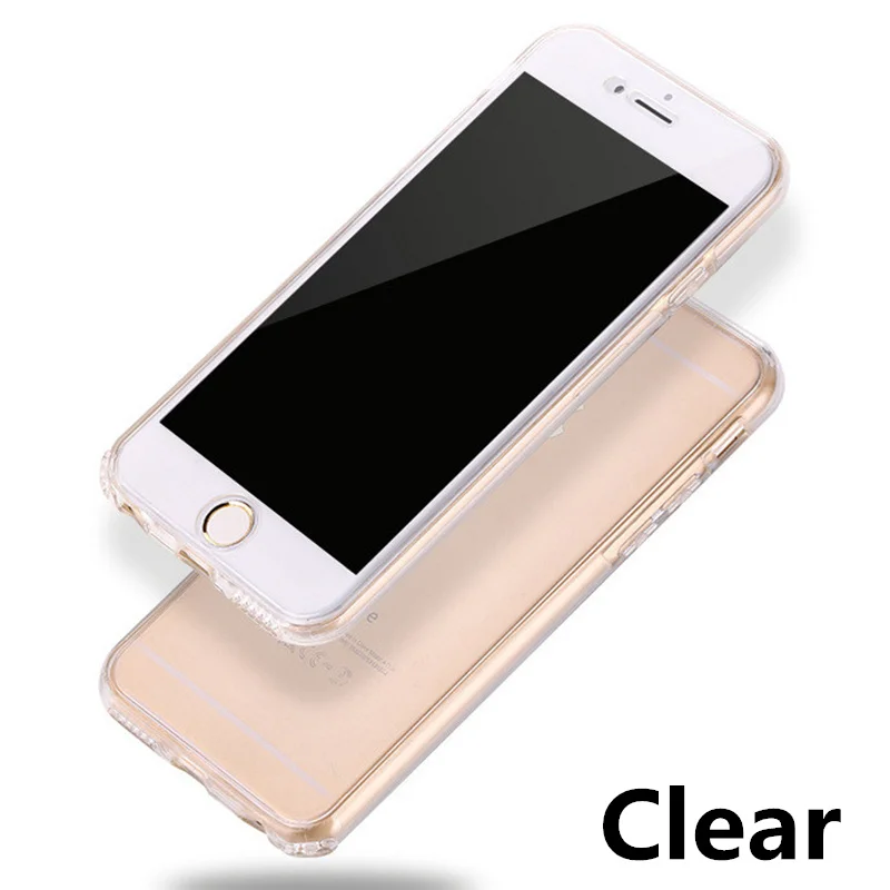 Clear 360 двойной защитный чехол для iPhone X XS Max XR 11 Pro MAX Funda чехол для iPhone 7 8 6 6s Plus 5 5S SE Мягкий силиконовый чехол для телефона - Цвет: Clear