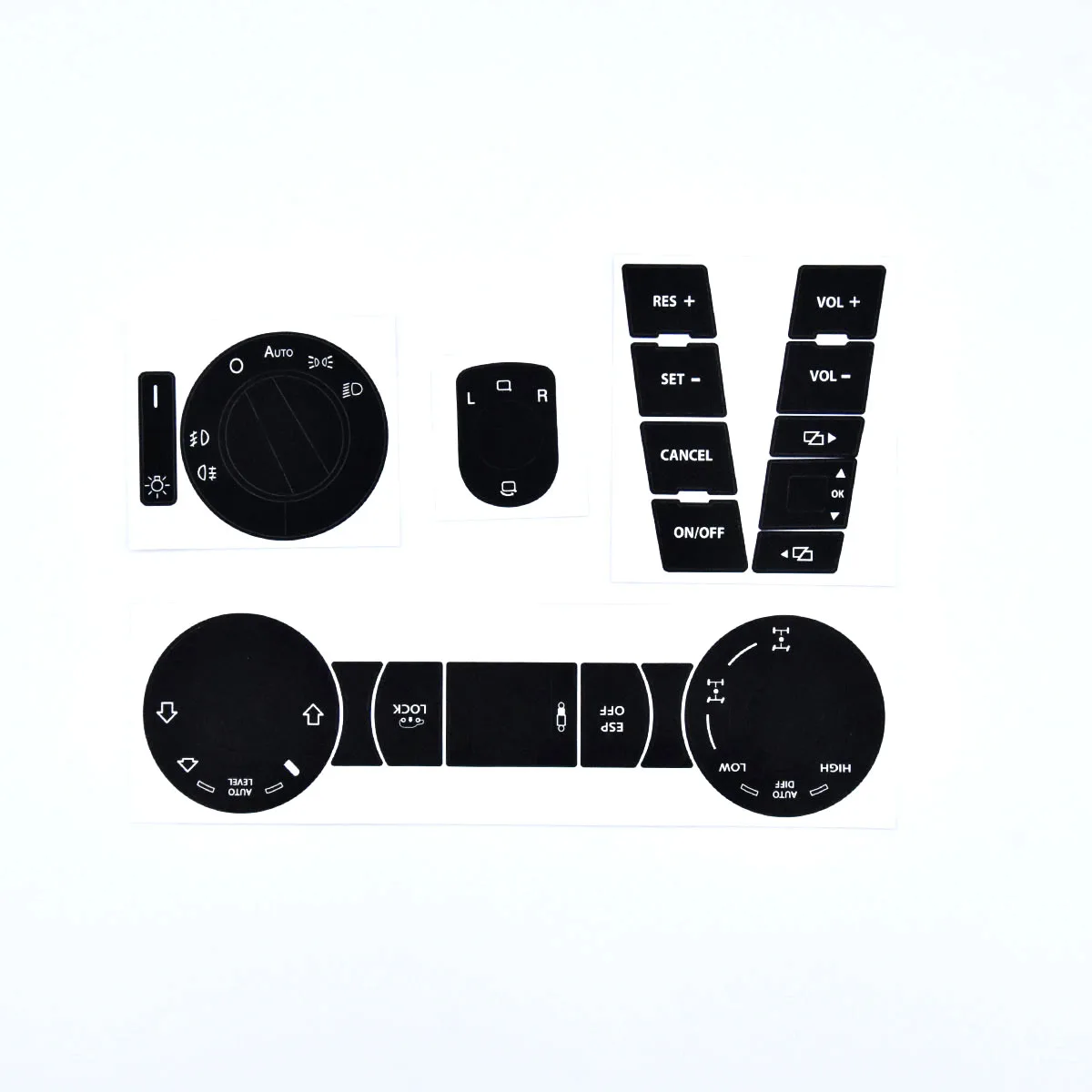 

8pcs Car Steering Wheel Headlight Climate Switch Worn Button Stickers Decals Car Stickers For VW For Volkswagen Touareg 04-09