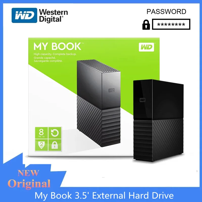 

Western Digital WD My Book 3.5' 4TB 6TB 8TB 12TB 14TB 16TB 18TB Desktop External Hard Drive HDD USB 3.0 Hardware Encryption