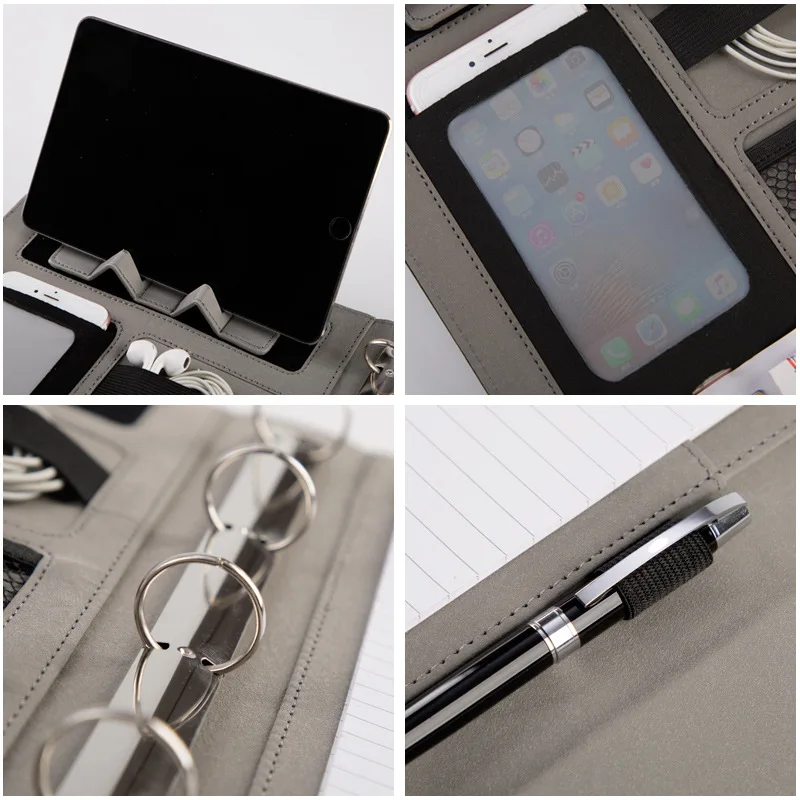 Деловой портфель A4 на молнии офисный с отделением для документов кожаный