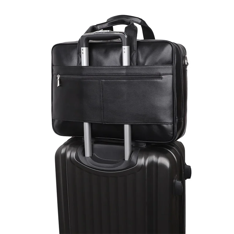 Мужской портфель из натуральной кожи сумка для ноутбука деловая дорожная с