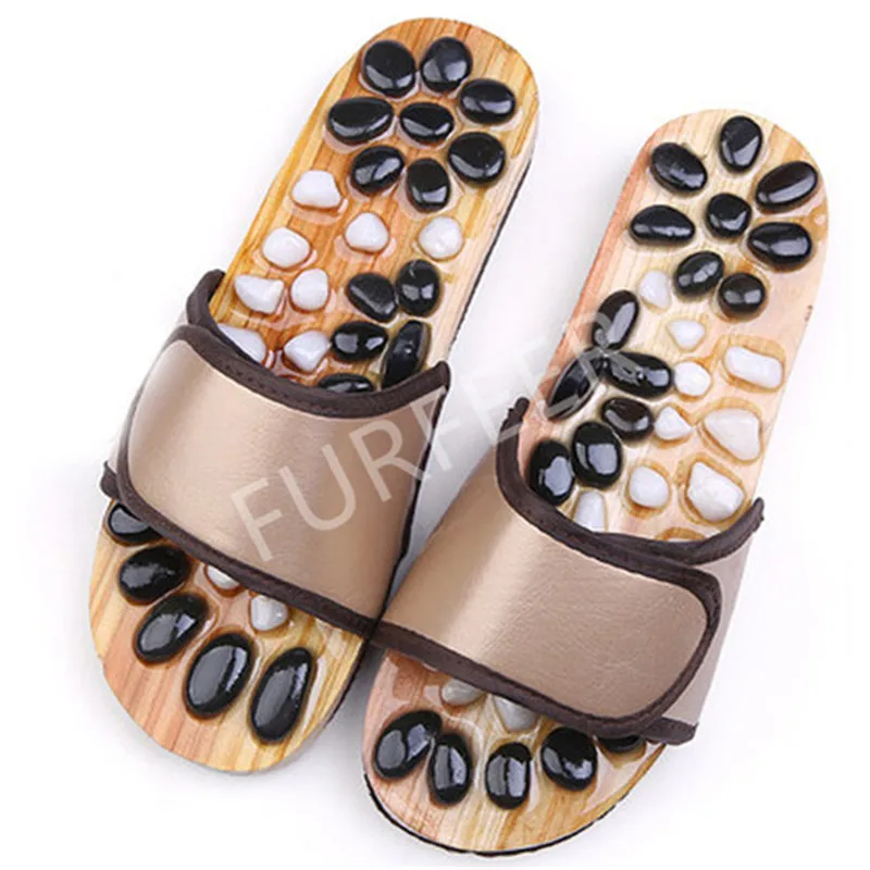 

Men's Summer Magnet slippers Indoor Health Imitation Jade Massage Shoes Men Black Slides Home Flat Sandals Outdoor Flip Flops
