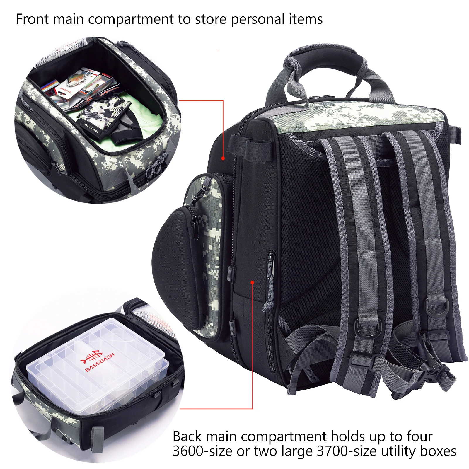 Satin Al Bassdash FP04 Olta Takımı Sırt çantası Su Geçirmez Balıkçı çantası Rod/su şişesi Tutucu Açık Balıkçılık Kamp Için