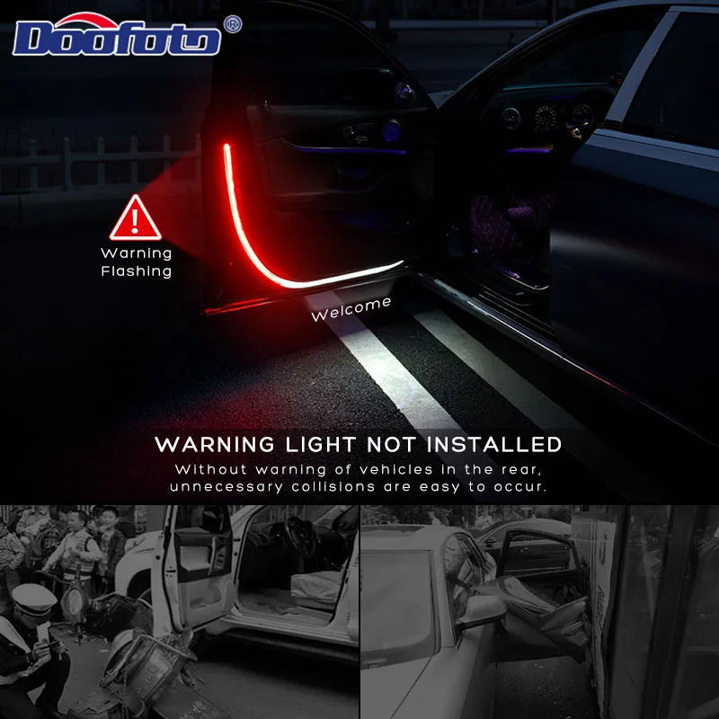 DOOFOTO светодиодный двери автомобиля анти-столкновения Предупреждение Safetylight