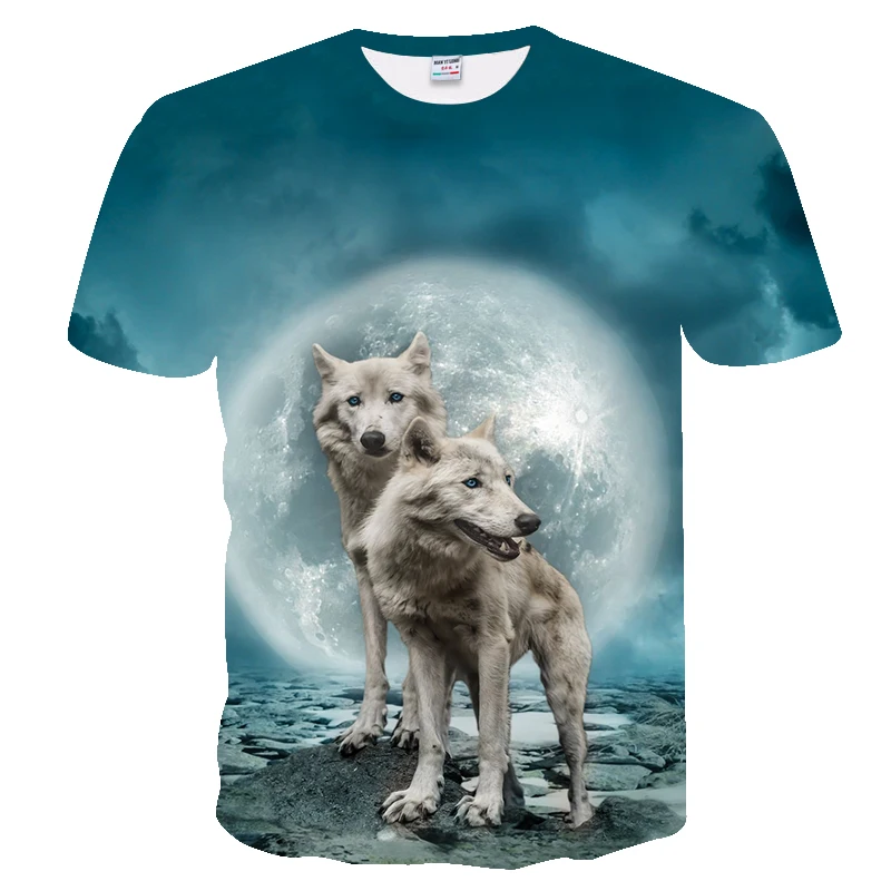 Летняя футболка с принтом серии волк 3DT рубашка мужская и женская летняя Модная