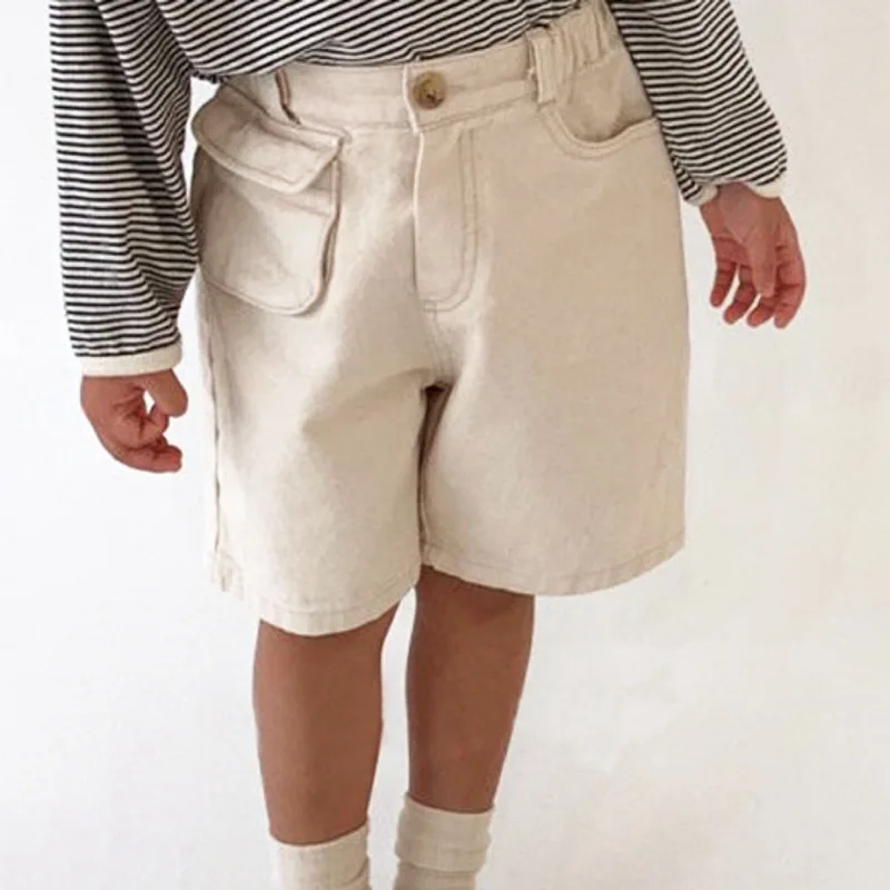 

children clothing 2020 summer new solid colored wide leg elastic loose jean shorts boys girls pants