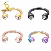 g23titan 16g circular barbells crystal titanium septum ear cartilage piercing rings fashion body jewelry