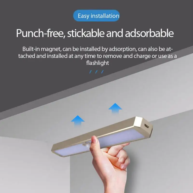 

LED Under Cabinet Light PIR Motion Sensor Lamp For Wardrobe Cupboard Closet Kitchen Lighting Led Night Light With Magnetic Strip