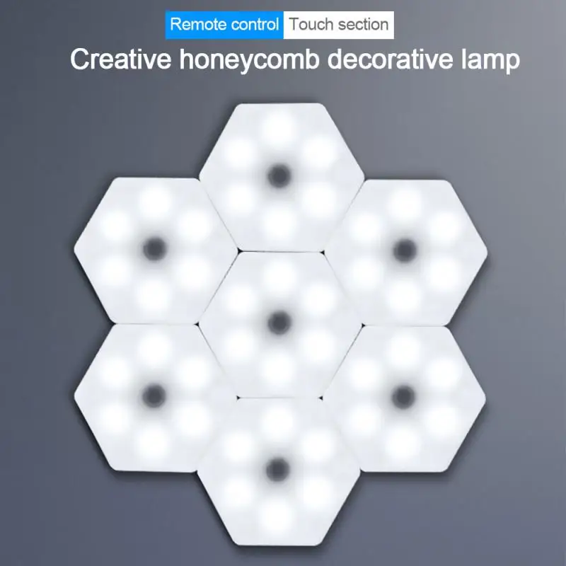 

New LED DIY Light Removable Hexagonal Wall Lamp Dimmable Touch Sensor Night Light With Remote Controller For Home Decoration