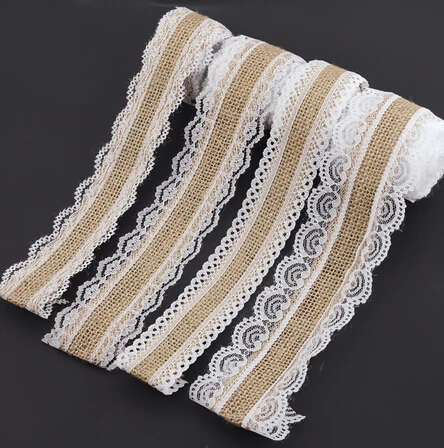 

2 м 4 стиль Натуральный Джут Мешковина кружева лента рулон + белый винтажные Свадебные украшения вечерние рождественские изделия