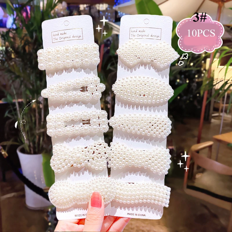 

10 шт./компл. цветок заколки ручной работы жемчужные заколки для волос с искусственным жемчугом бисером заколки Геометрическая Имитация жем...