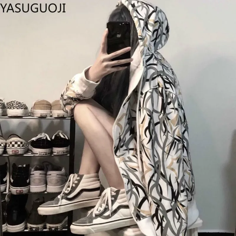 

Осенний Новый Свободный студенческий свитер YASUGUOJI в Корейском стиле, популярная Брендовая верхняя одежда с длинным рукавом, куртка для пар, ...