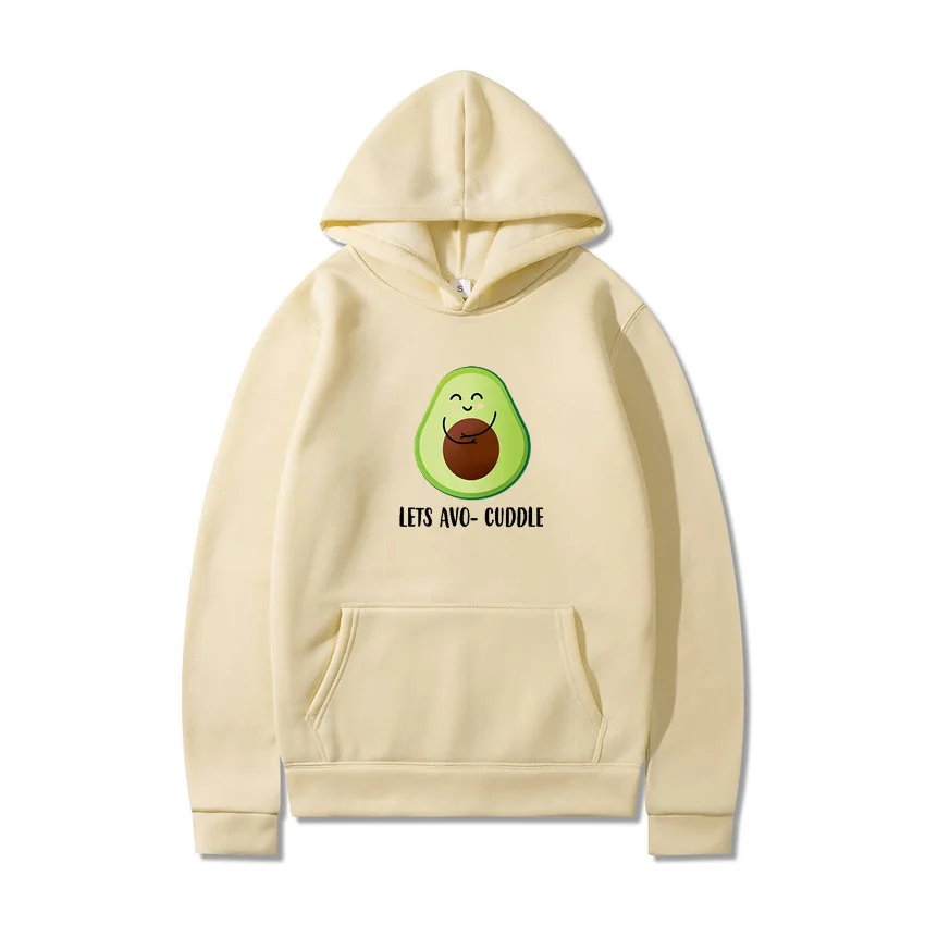 

Avocado Print Graphics Letter Kawaii Sweatshirt Warm Streetwear Kpop Hoodie Female Fashion Casual Women's Jacket for Girls