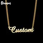 Diamon заказной 2020 Мода из нержавеющей стали имя ожерелье толще кубинская цепочка персонализированные буквы золотой кулон ручной работы подарок