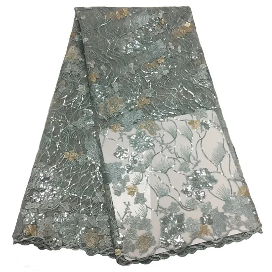 

Black French Tulle Lace Fabric African High Quality embroidery Lace Nigerian Sequins Net Lace Material For Women Christmas party