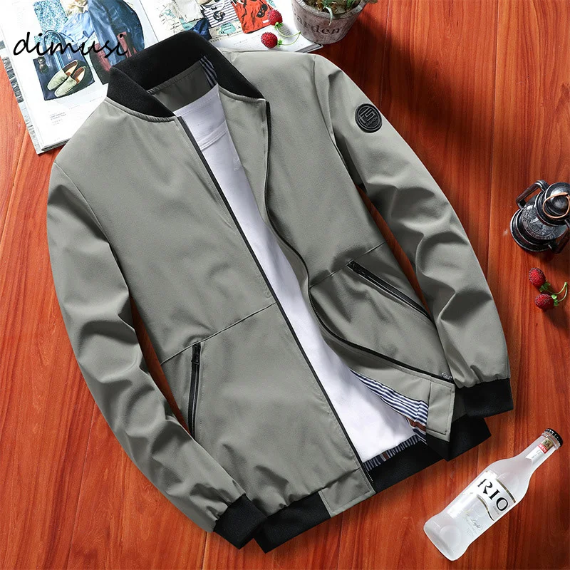 

Autumn Mens Bomber Jackets Casual Male Outwear Military Windbreaker Coats Men Stand Collar Slim Baseball Jackets Clothing